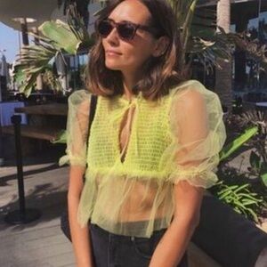 Zara - Sheer Tulle Puff Top - NWT
